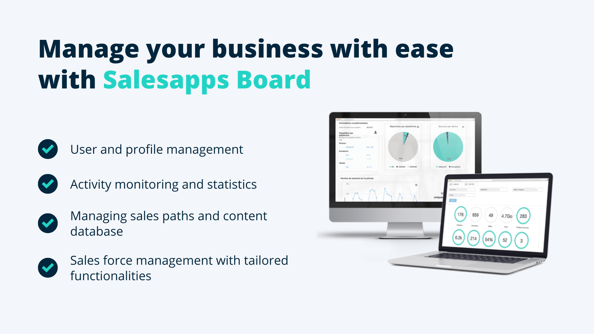 Salesapps Board to easily manage your business and improve your ROI