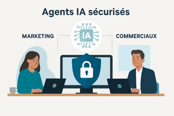 agents IA sécurisés utilisés par les équipes marketing et commerciales pour protéger les données sensibles